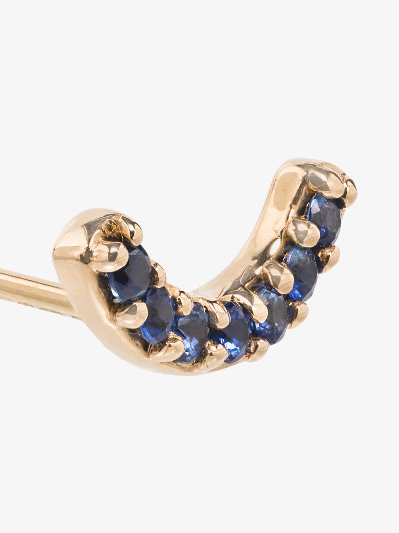 18k Yellow Gold Sapphire Rainbow Earring