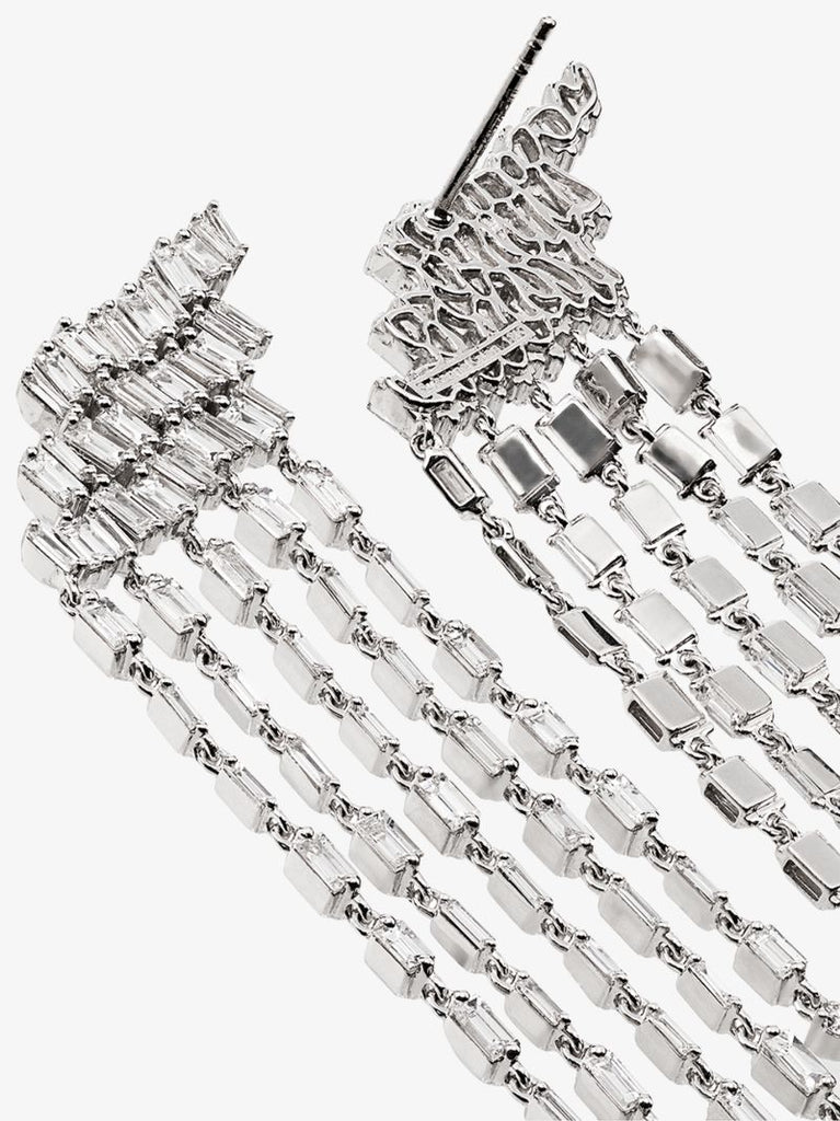 18k White Gold Fireworks Diamond Drop Earrings