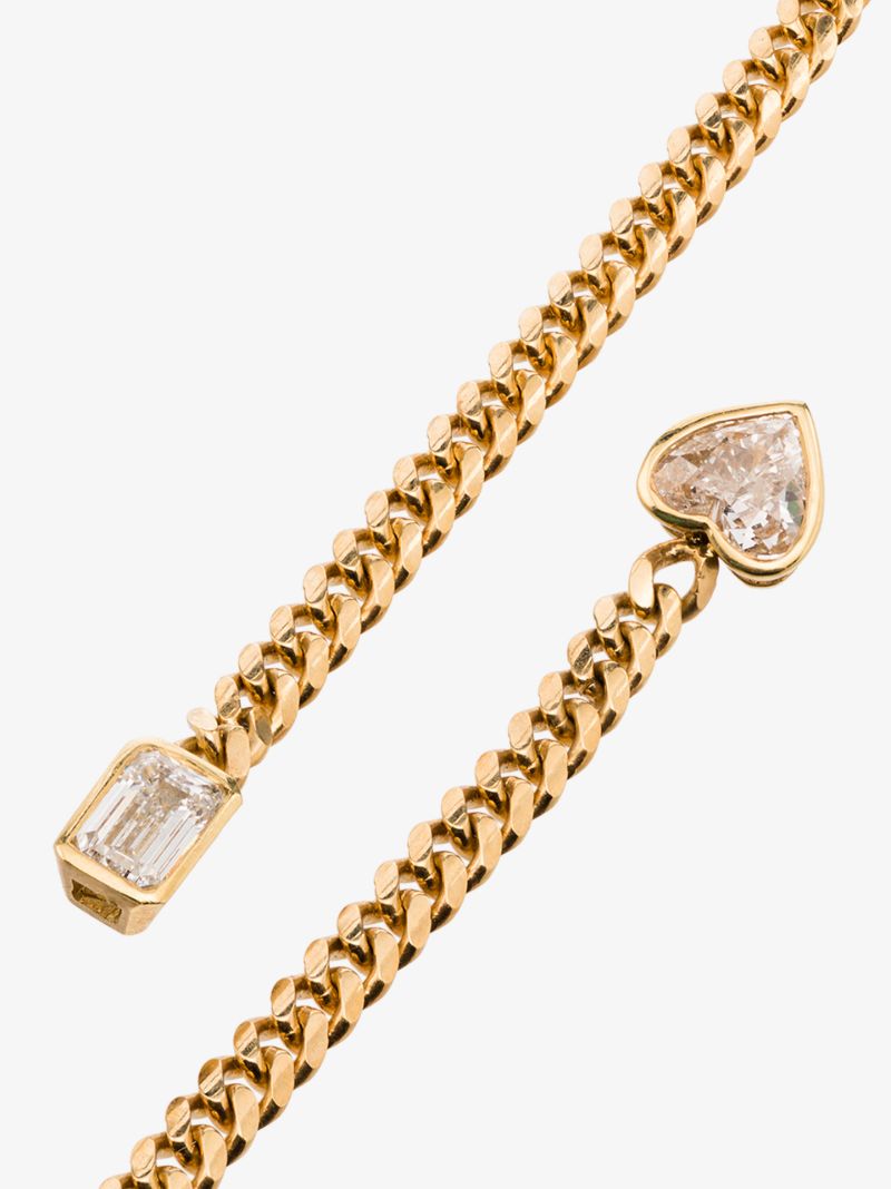 18k Yellow Gold Fancy Cut Chain Earrings