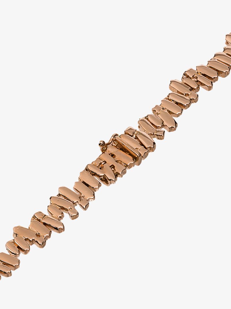 18k Rose Gold Bold Burst Sapphire and Diamond Tennis Necklace