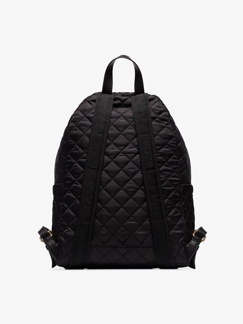 Black Logo Plaque Quilted Backpack