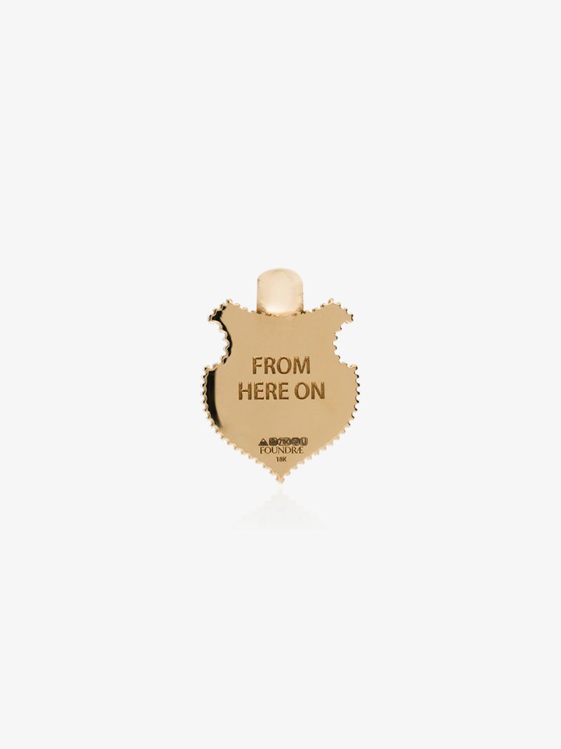 18k Yellow Gold Ab Hinc Shield Charm