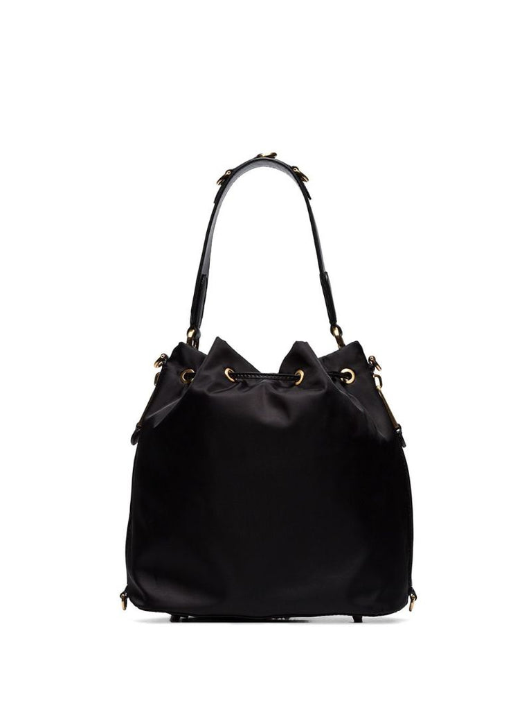 Black Logo Plaque Bucket Bag