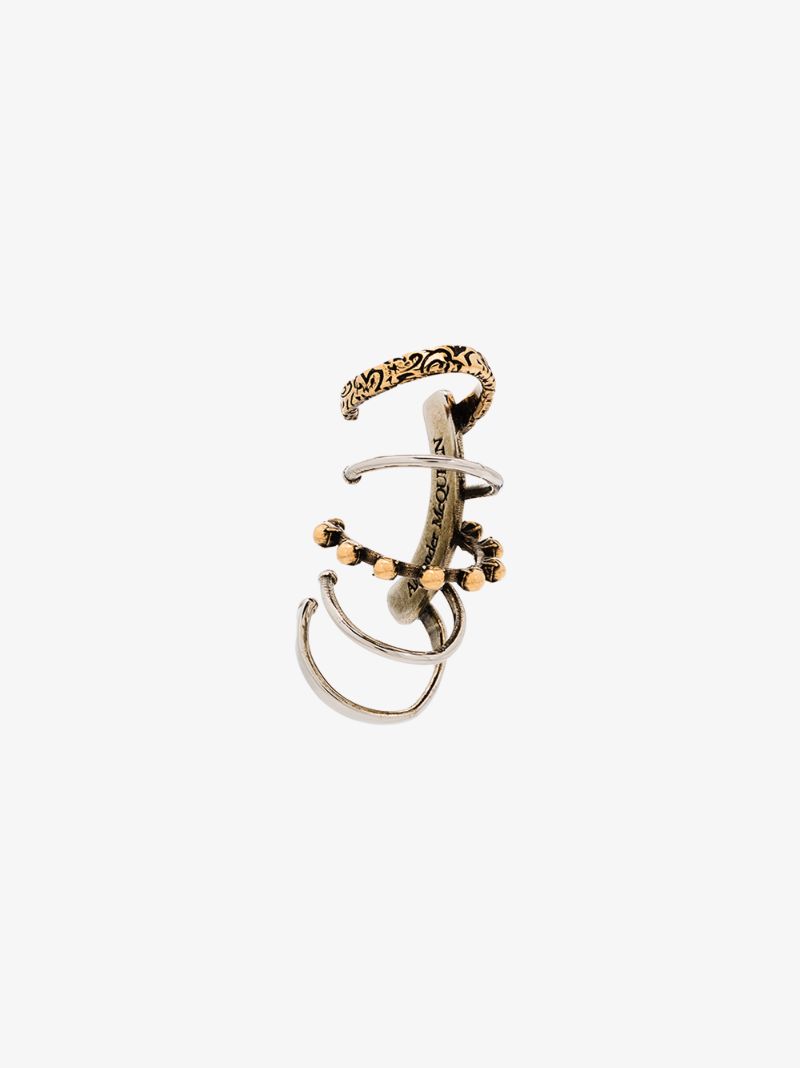 Gold and Silver Tone Punk Ear Cuff