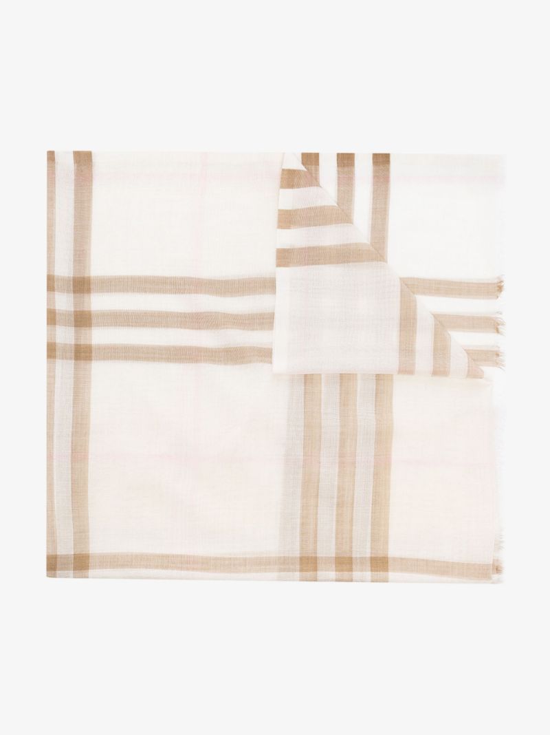 White Checked Scarf