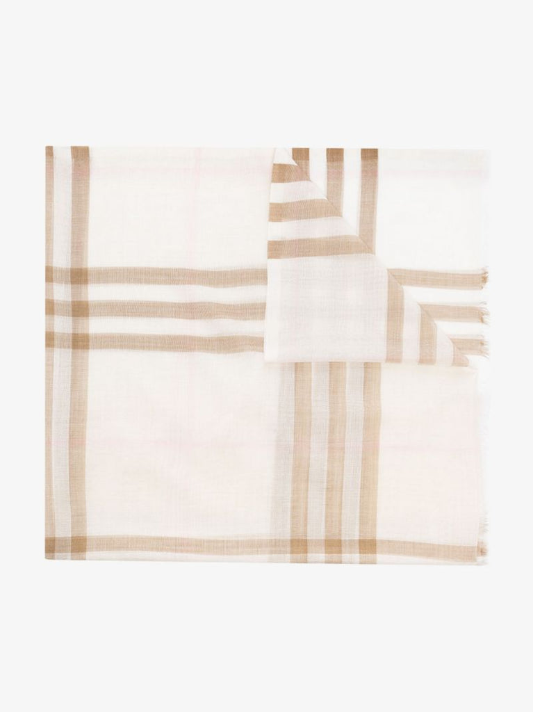 White Checked Scarf