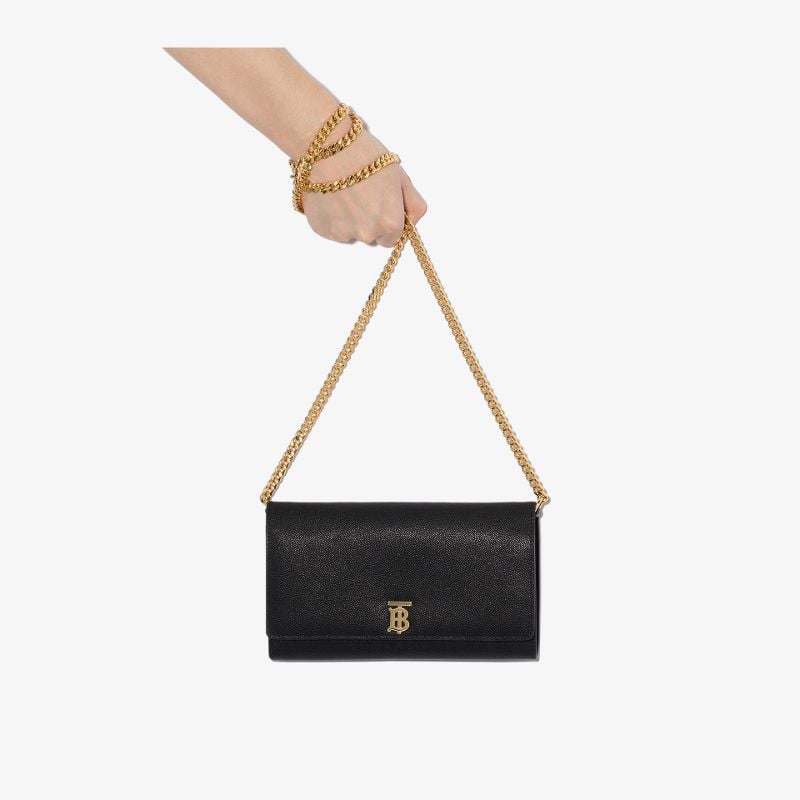 Black Hannah Leather Shoulder Bag