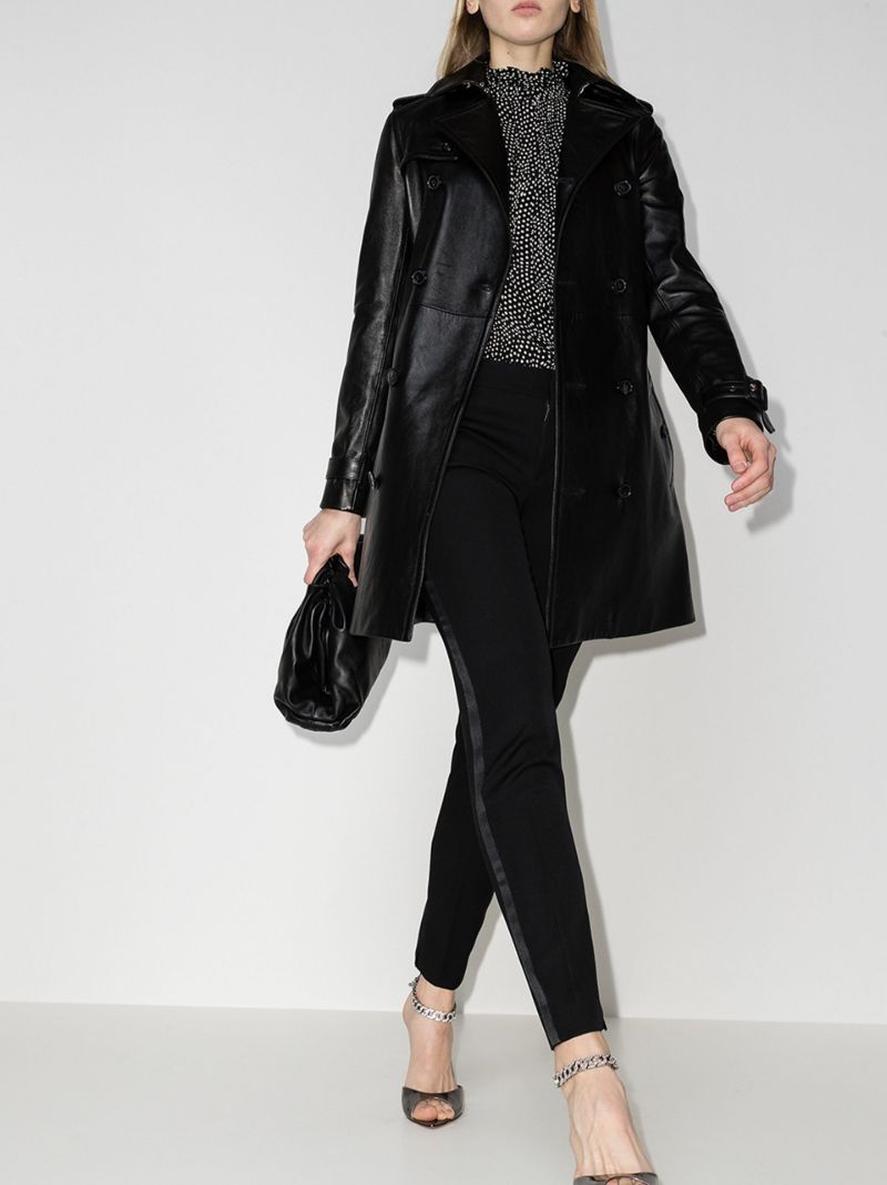 Black Satin Stripe Tailored Trousers