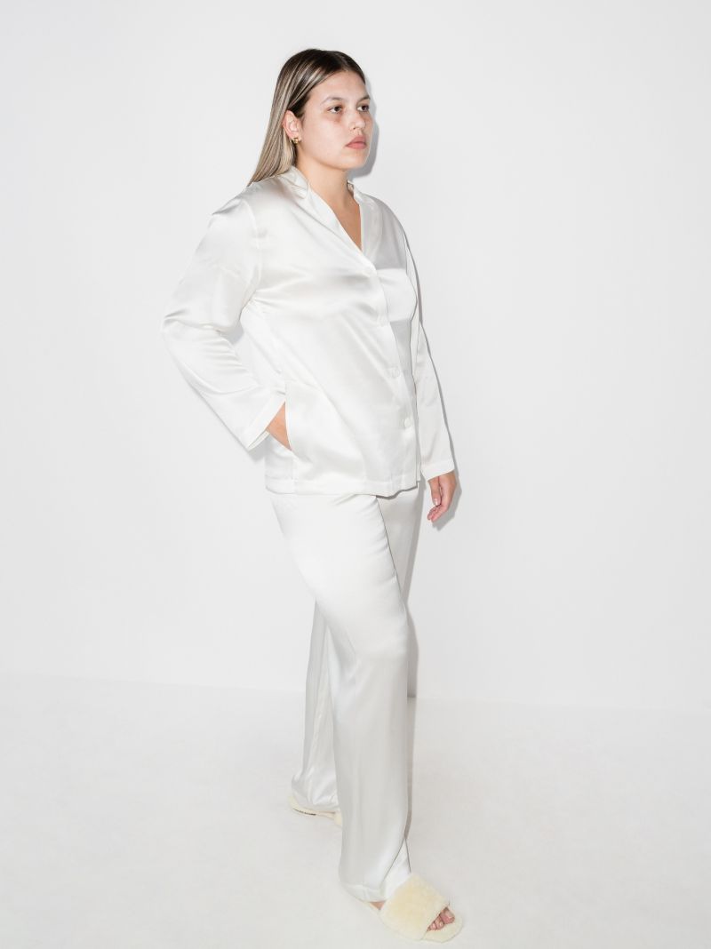 White Silk Pyjama Set