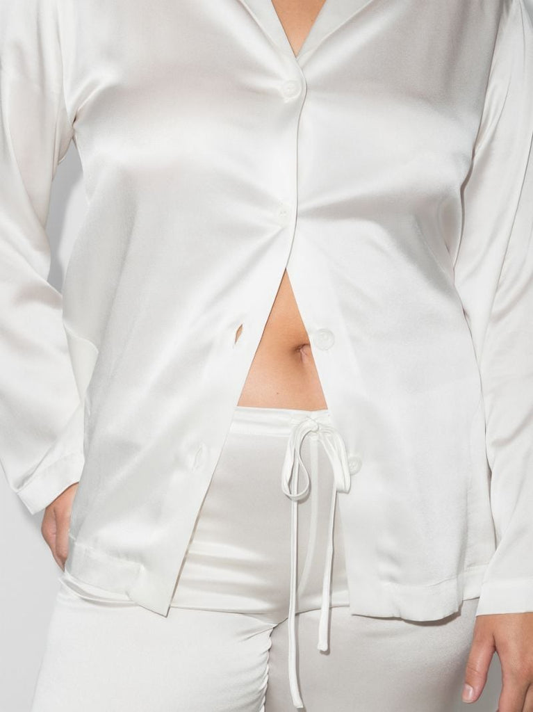 White Silk Pyjama Set