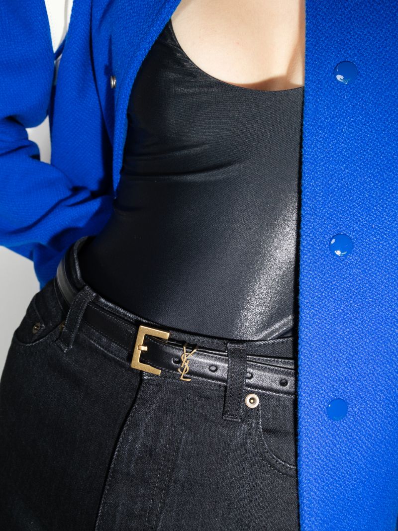 Black Monogram Leather Belt
