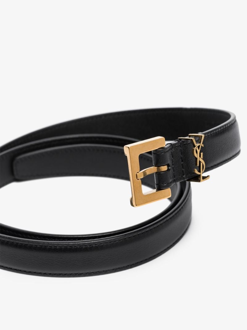 Black Monogram Leather Belt