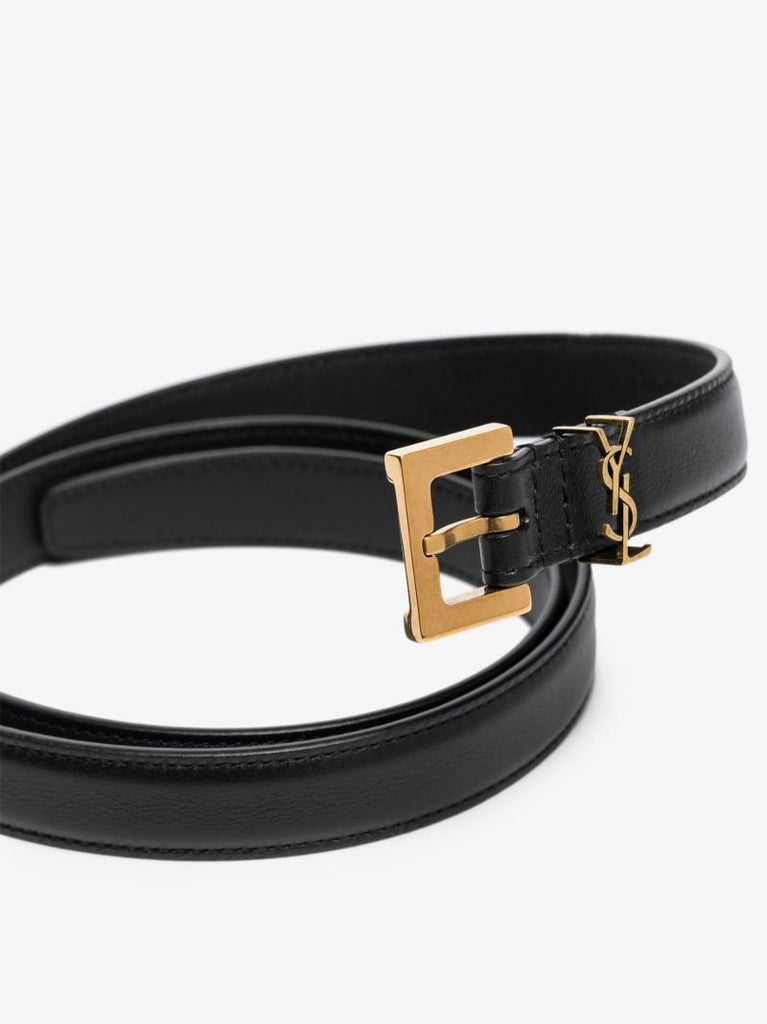 Black Monogram Leather Belt