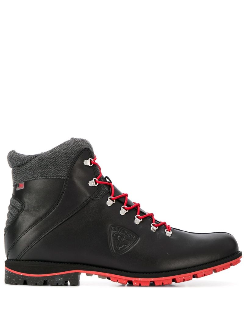 Black Chamonix Leather Hiking Boots
