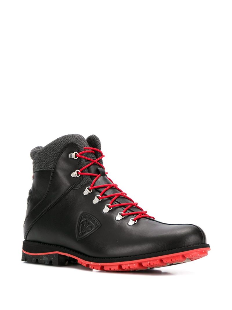 Black Chamonix Leather Hiking Boots