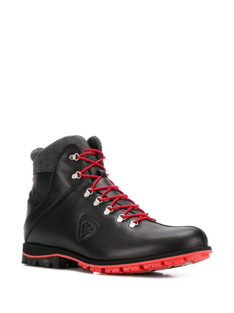 Black Chamonix Leather Hiking Boots