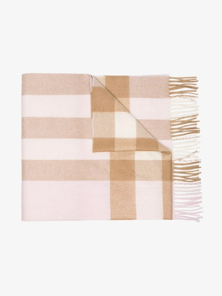 White Mega Check Cashmere Scarf