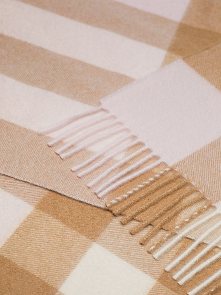 White Mega Check Cashmere Scarf