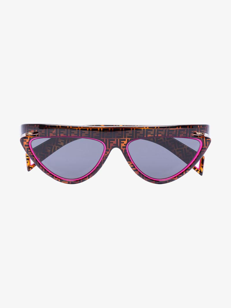 Brown and Pink Monogram Cat Eye Sunglasses