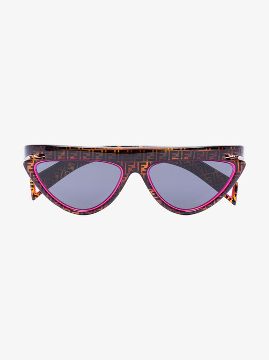 Brown and Pink Monogram Cat Eye Sunglasses
