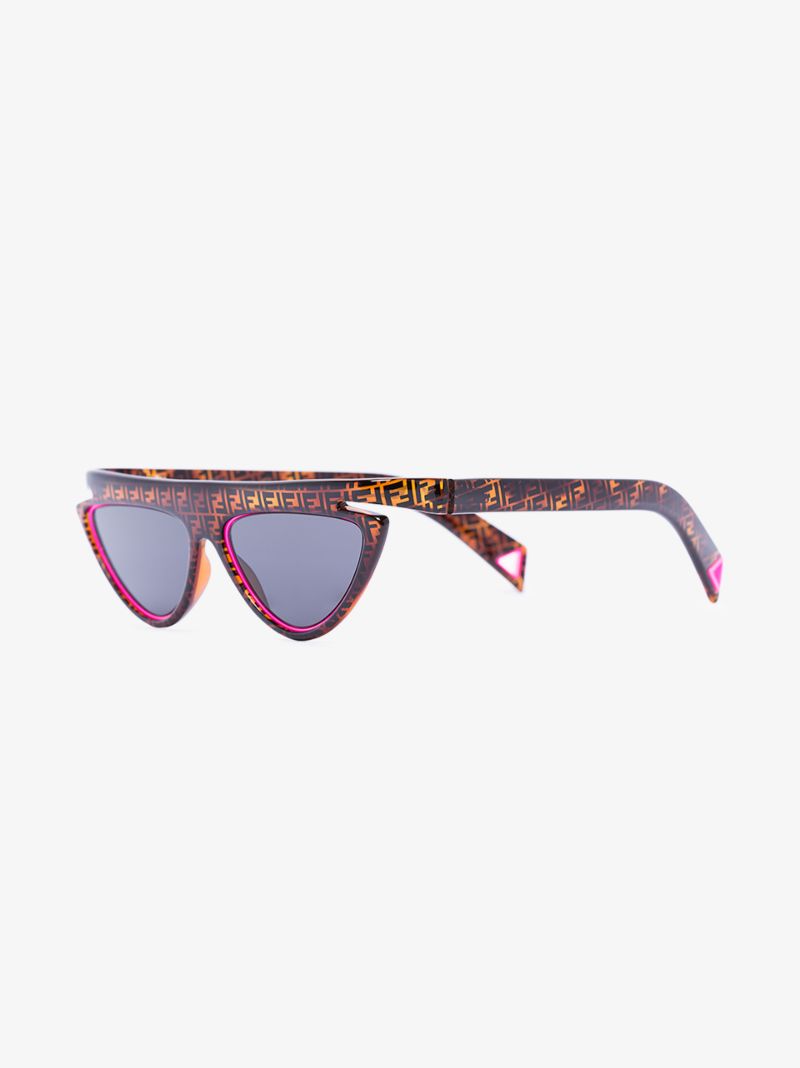 Brown and Pink Monogram Cat Eye Sunglasses