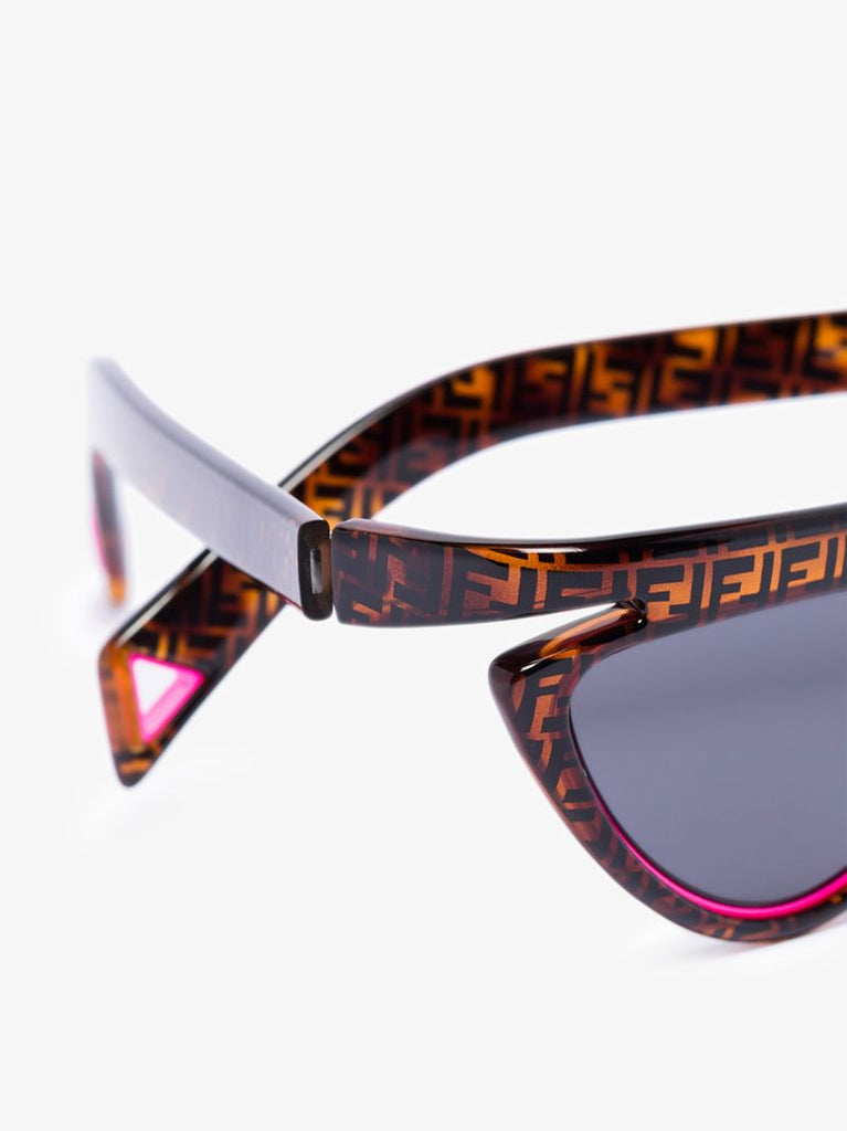 Brown and Pink Monogram Cat Eye Sunglasses