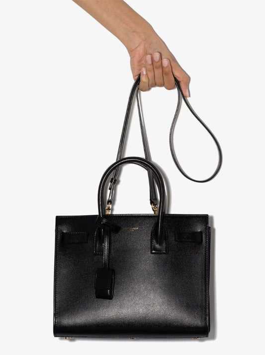 Black Sac De Jour Baby Leather Tote Bag