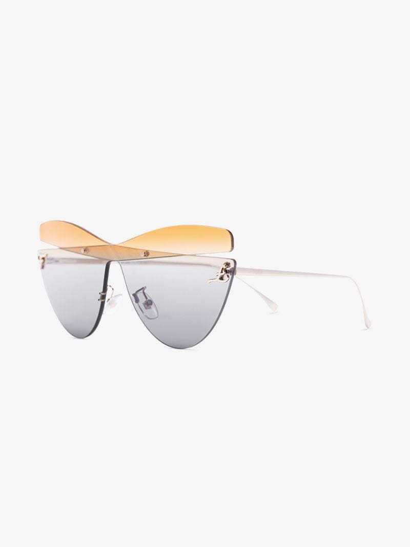 Orange and Grey Cutout Cat Eye Sunglasses