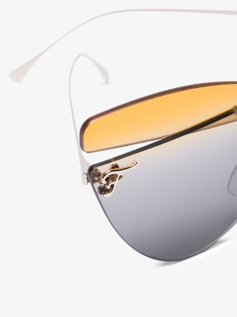 Orange and Grey Cutout Cat Eye Sunglasses