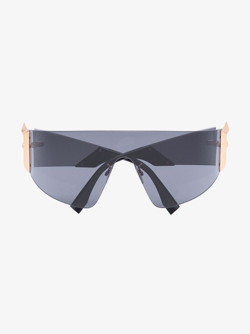 Black Gold F Solid Visor Sunglasses