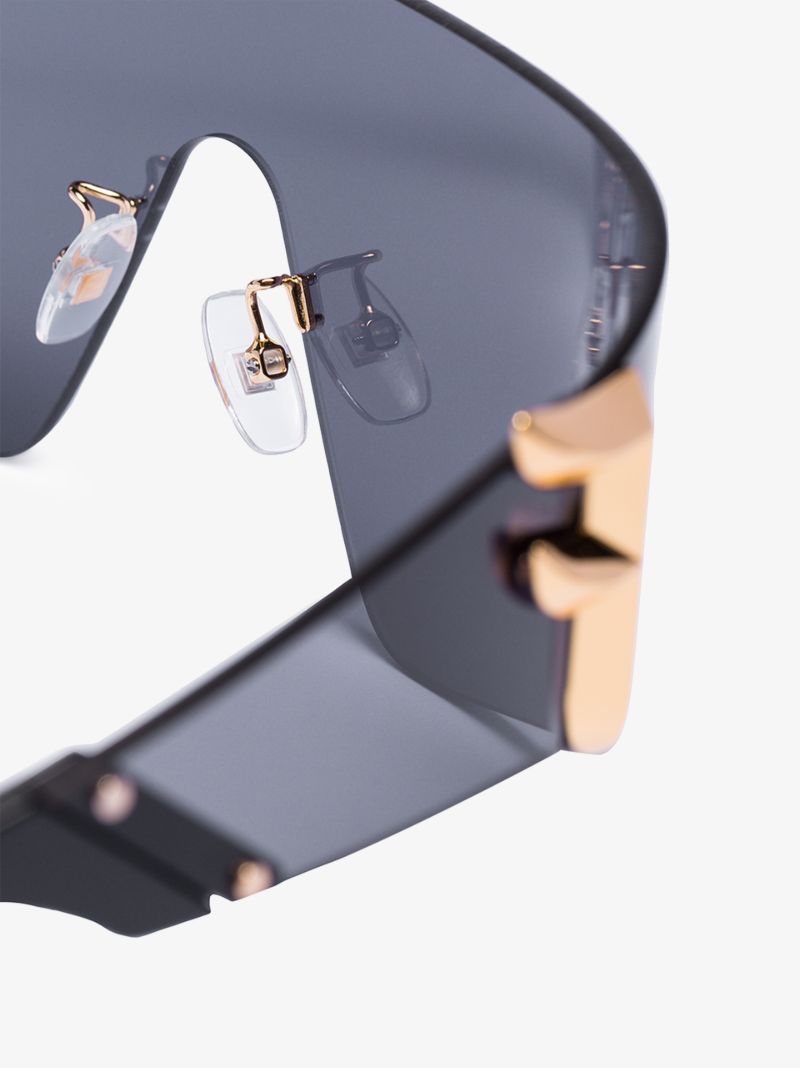 Black Gold F Solid Visor Sunglasses