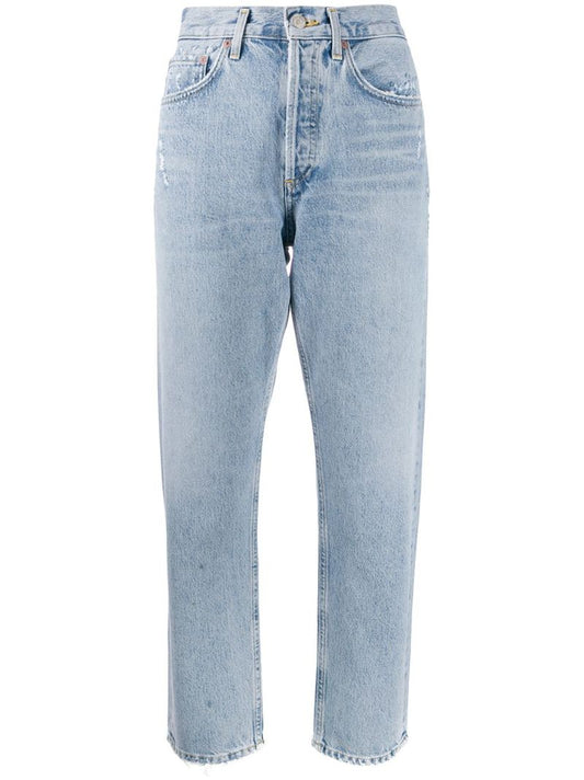 Blue Parker Straight-leg Cropped Jeans