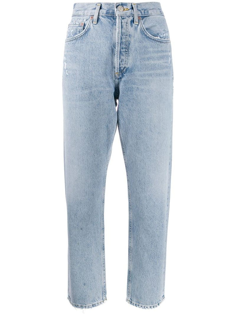 Blue Parker Straight-leg Cropped Jeans