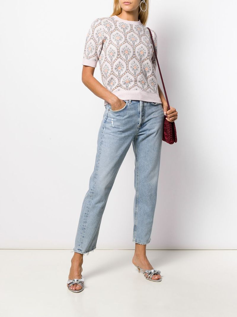 Blue Parker Straight-leg Cropped Jeans