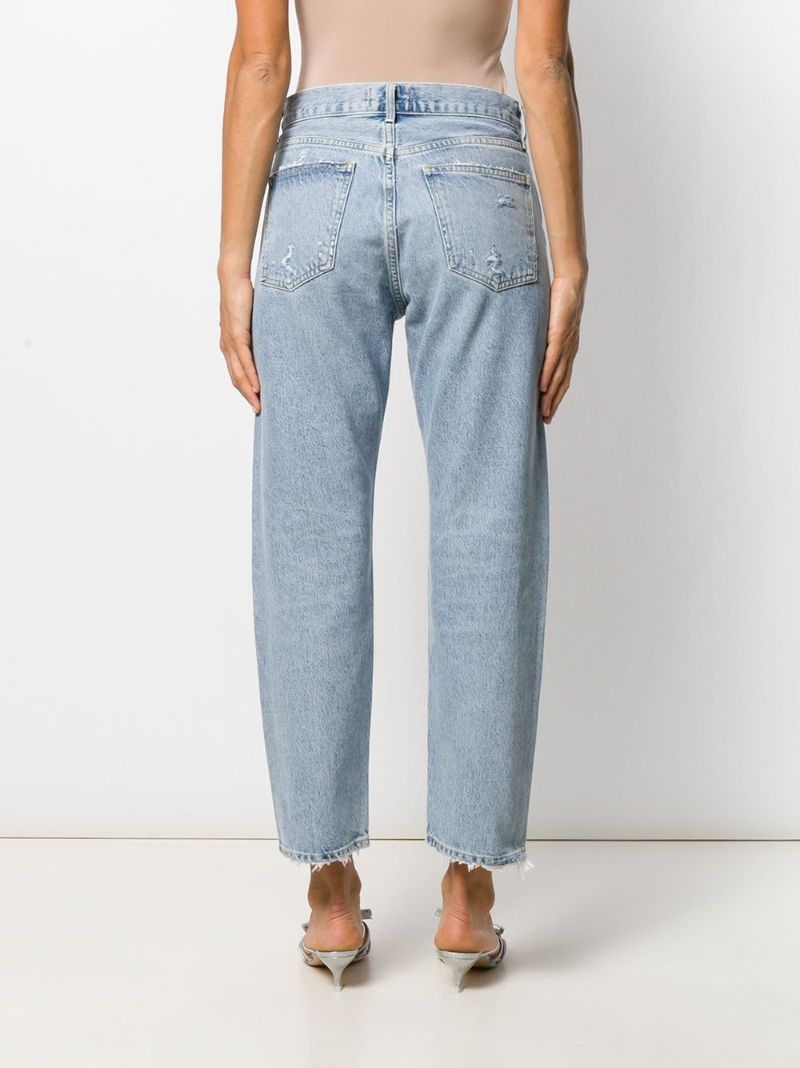 Blue Parker Straight-leg Cropped Jeans