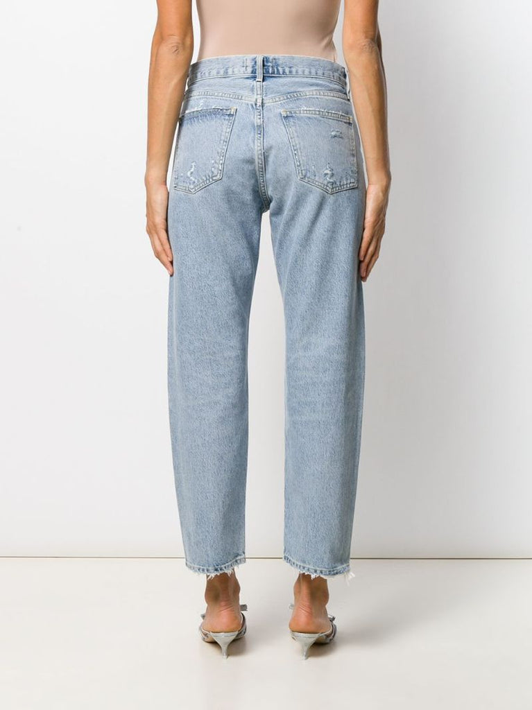 Blue Parker Straight-leg Cropped Jeans