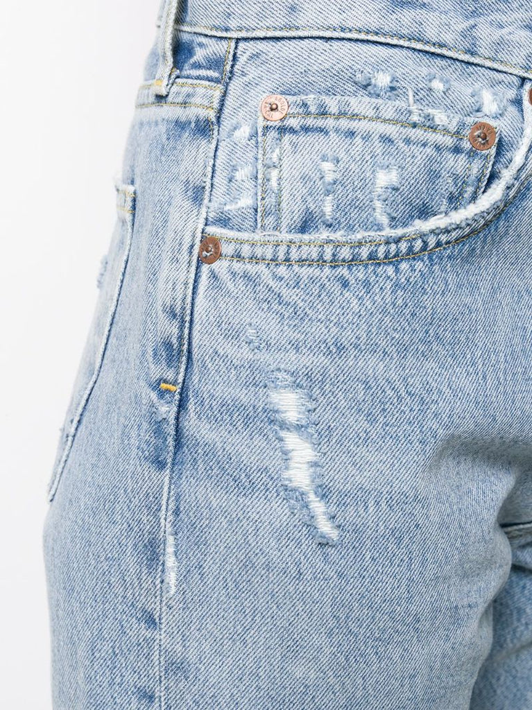 Blue Parker Straight-leg Cropped Jeans