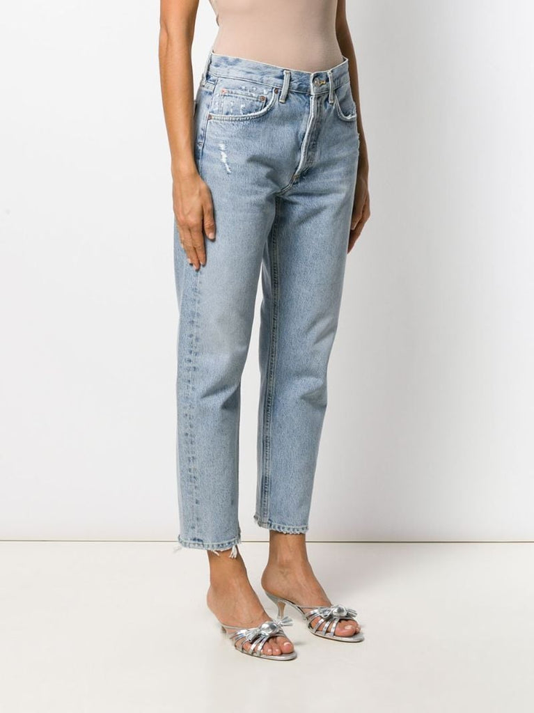 Blue Parker Straight-leg Cropped Jeans