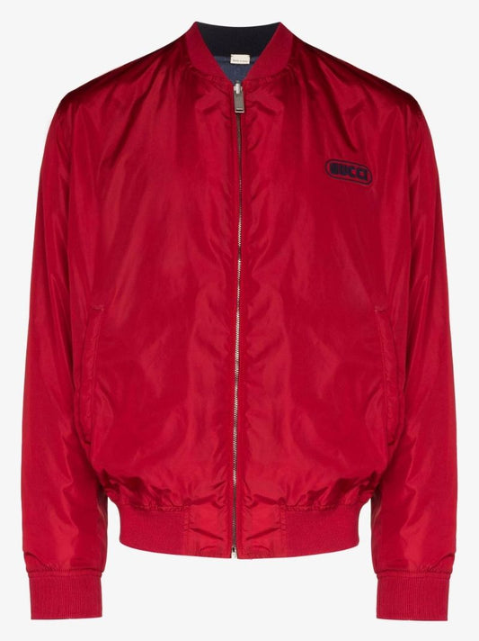 Red Gg Supereme Reversible Bomber Jacket