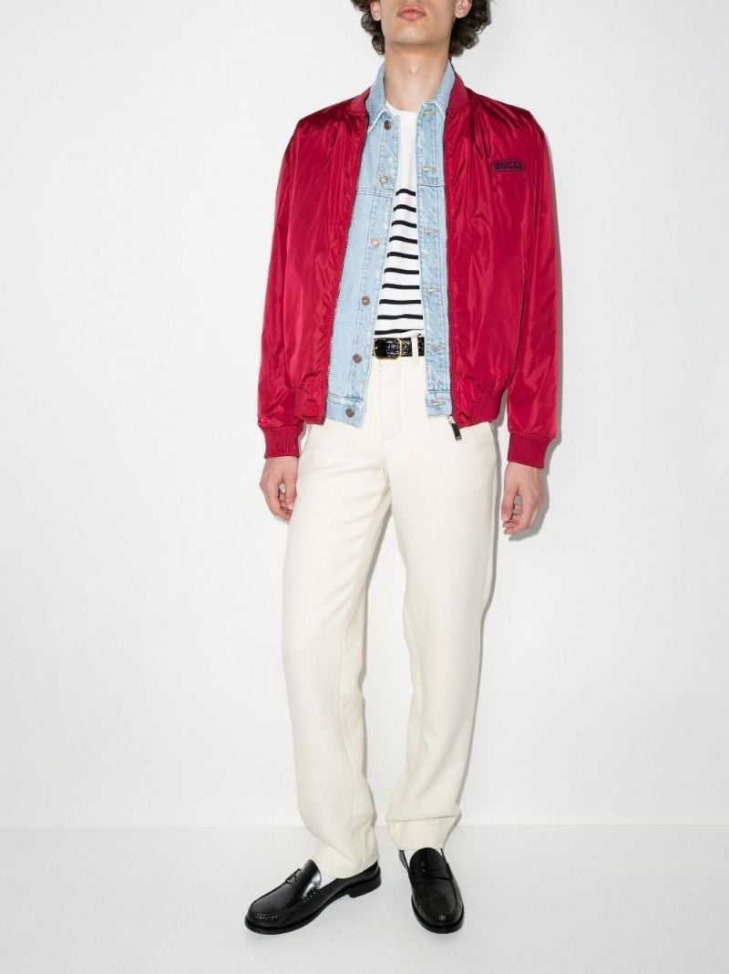 Red Gg Supereme Reversible Bomber Jacket