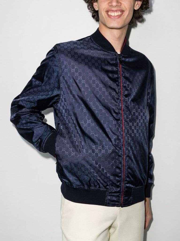 Red Gg Supereme Reversible Bomber Jacket