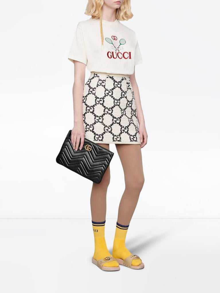 Black Gg Marmont Leather Clutch Bag