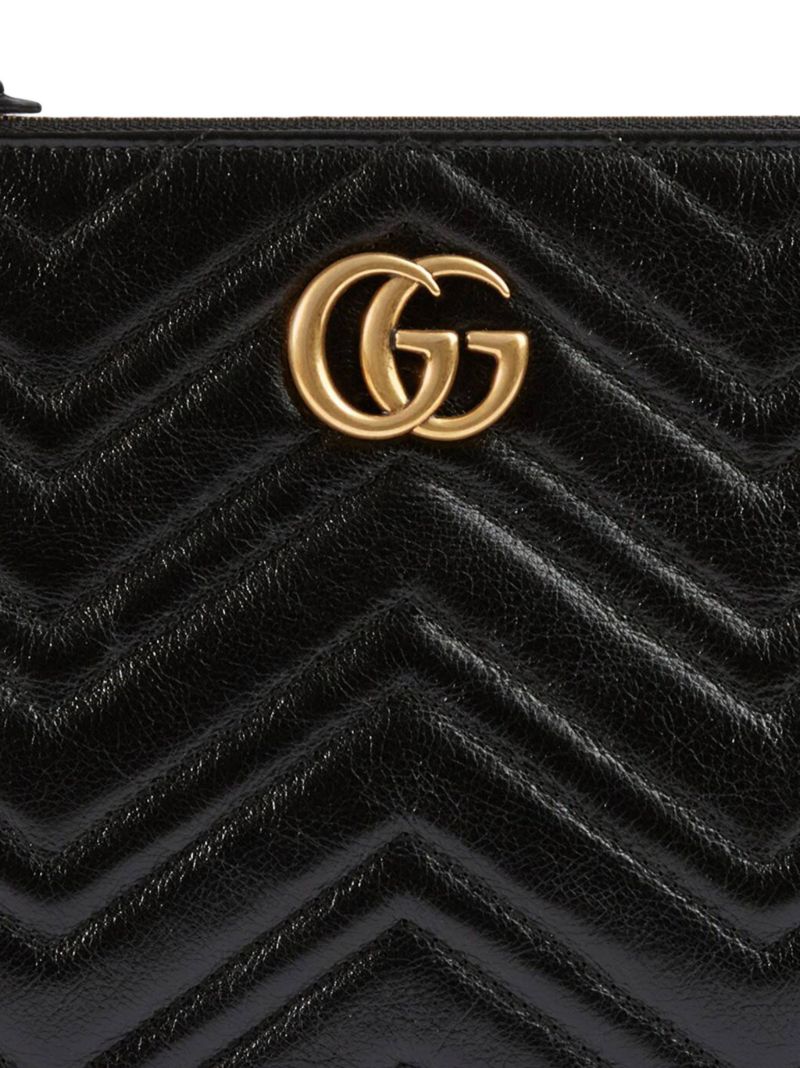 Black Gg Marmont Leather Clutch Bag