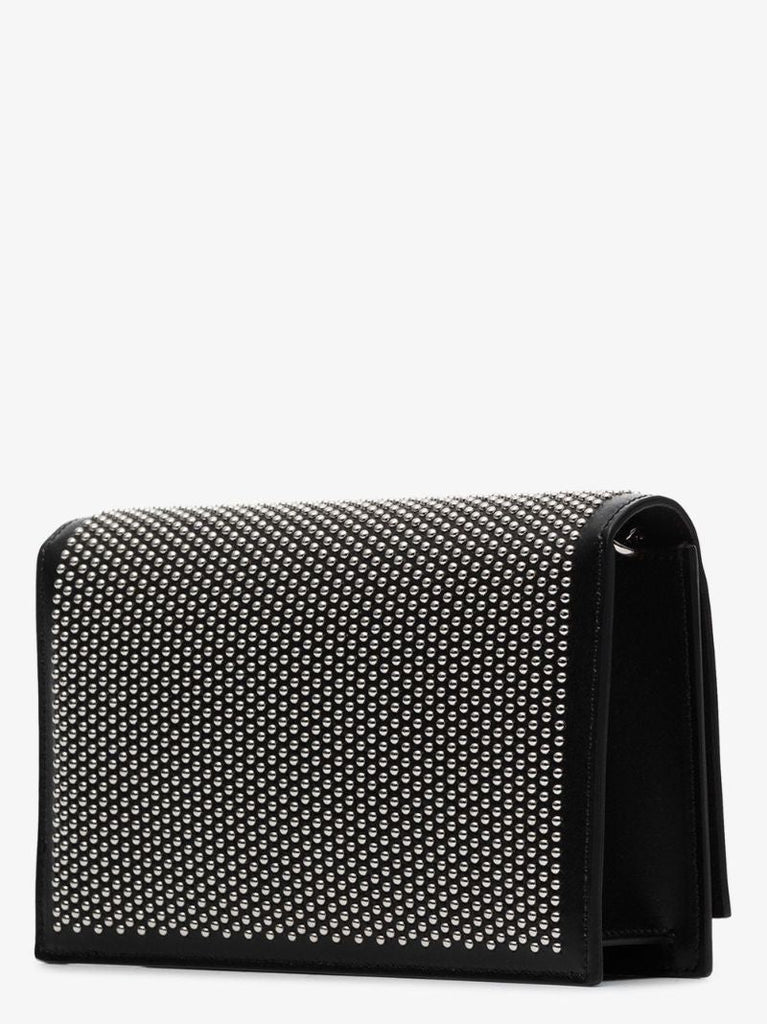 Black Skull Mini Studded Leather Cross Body Bag