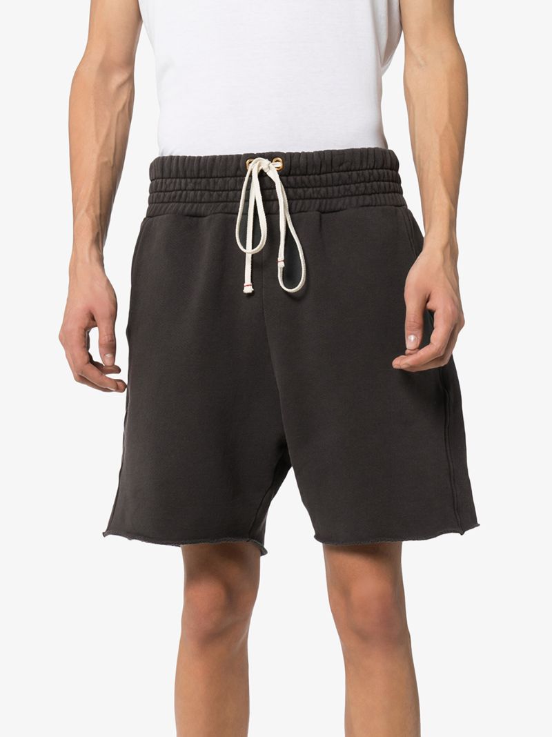 Grey Ragged Hem Drawstring Shorts
