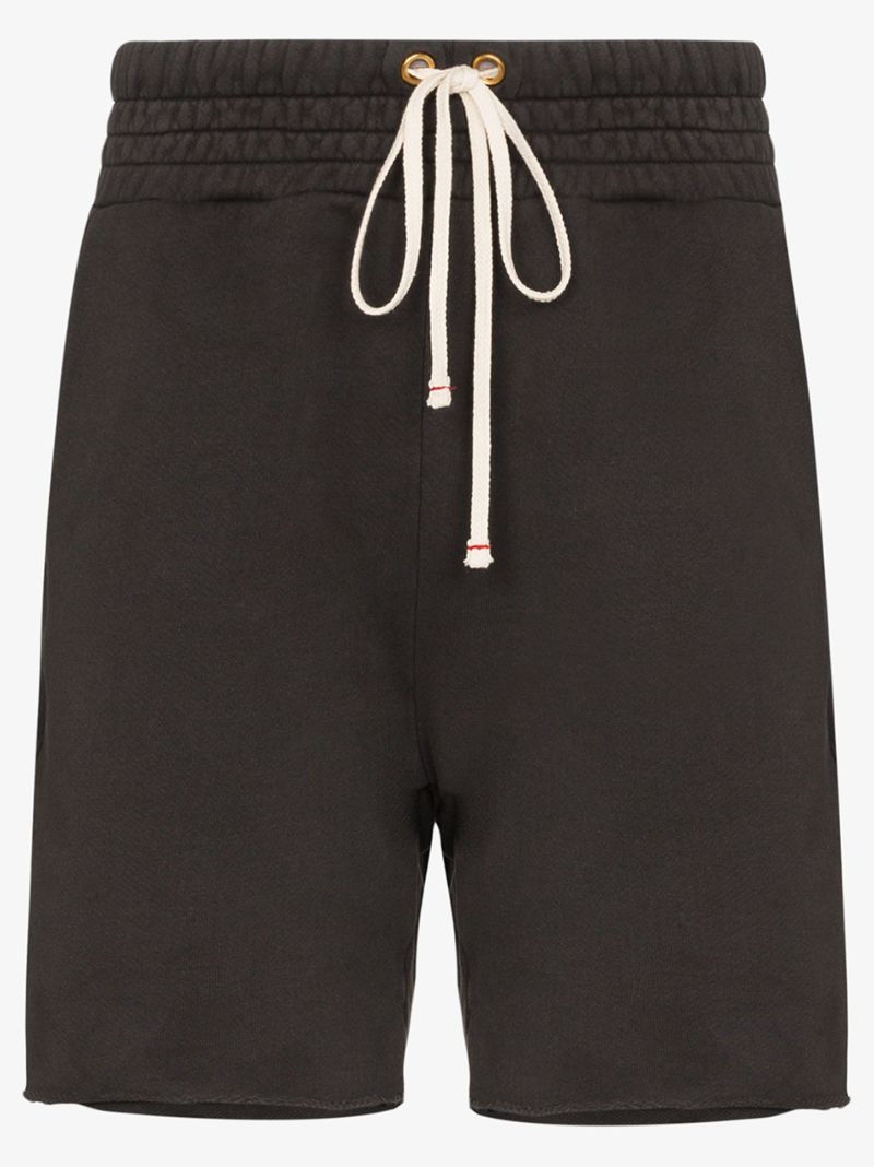 Grey Ragged Hem Drawstring Shorts