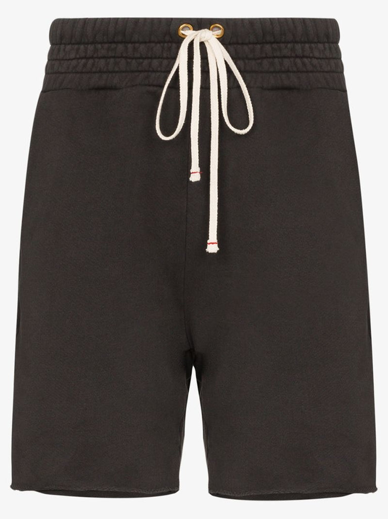 Grey Ragged Hem Drawstring Shorts