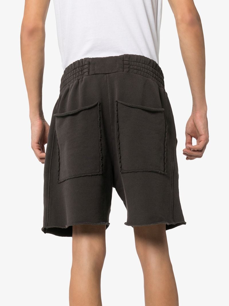 Grey Ragged Hem Drawstring Shorts