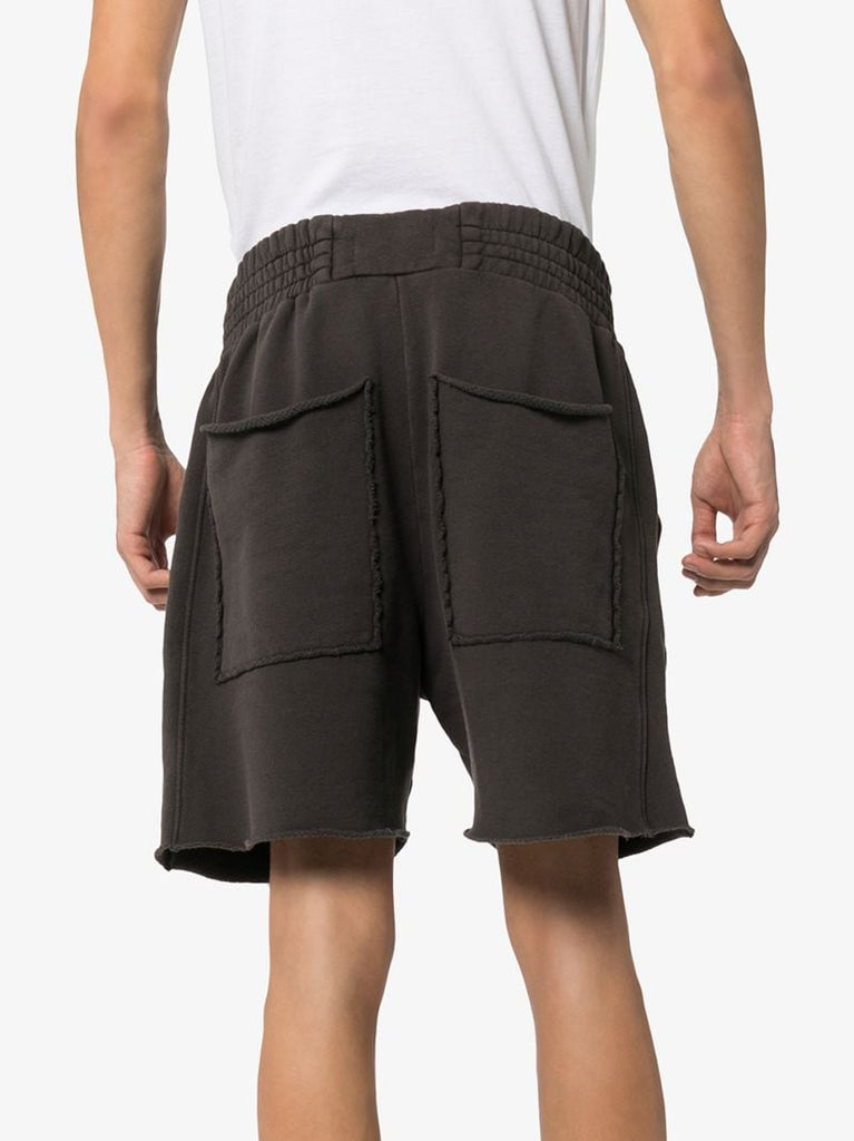 Grey Ragged Hem Drawstring Shorts