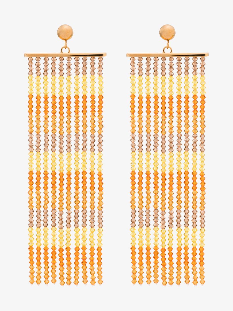 Orange Les Rideaux Beaded Drape Earrings